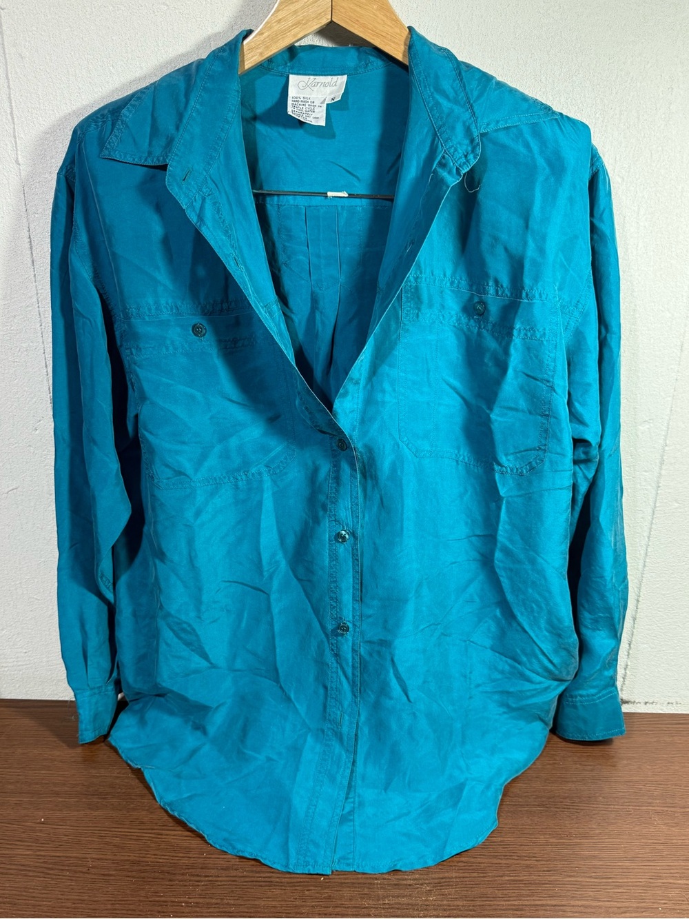 Silk Blouse Wirh Shoulder Pads Small
